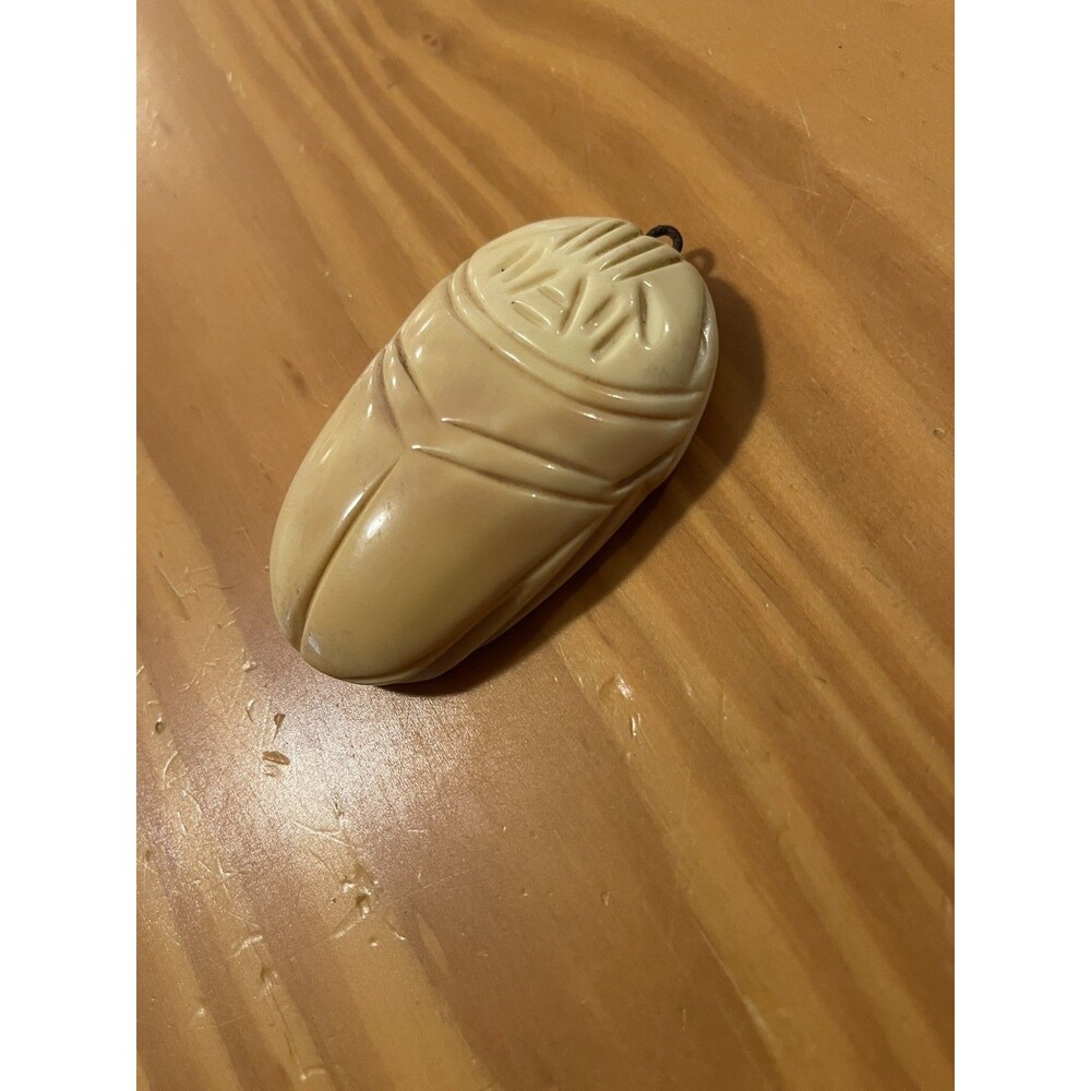 Vintage Scarab Beetle Necklace Egyptian Revival Pendant